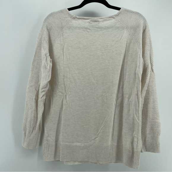 Loft Cream Knit Lightweight Sweater L - Picture 3 of 4